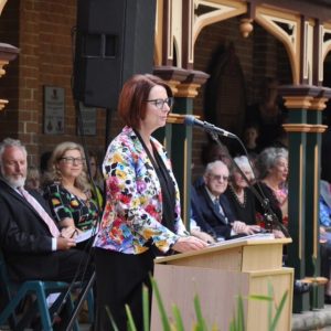 Julia Gilliard at To Climb The Hill book launch2